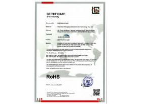 LED机房灯ROHS认证证书